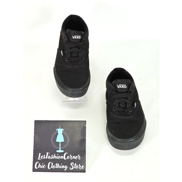 Vans Children Black Canvas Doheny Platform Low Top Sneaker Size 2.5Y  1234 - Picture 2 of 16